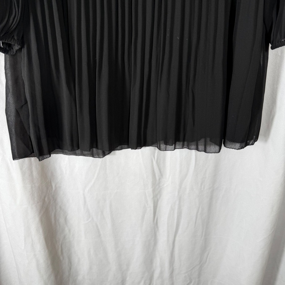 Wilfred Aritzia Black Pleated Mini Dress Long Sleeve Keyhole Back 2XS 81688 - Picture 5 of 12